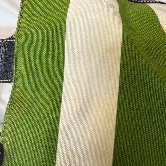 Kate Spade New York Green & White Canvas Stripe Tote - Picture 6 of 9